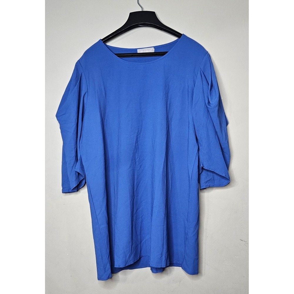 ❤️Belongsci Blouse Women's 2X Blue Balloon Sleeves🩷